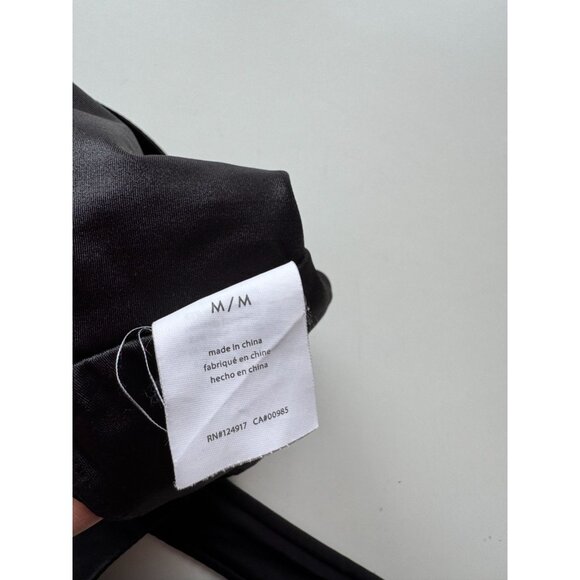 WEWOREWHAT Cire Black Shiny Jersey Square Neck Bandeau Top, Size M - Picture 5 of 7